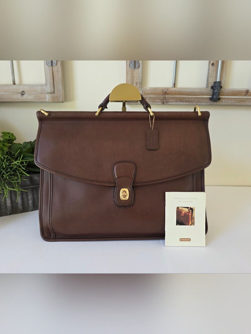 Vintage Coach Beekman Mahagony Briefcase Messenger Laptop Bag USA 1997 - Picture 2 of 16